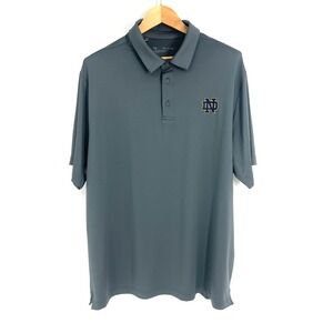Under Armour Notre Dame Polo Shirt Mens 2XL Gray Loose‎ Fit Short Sleeve